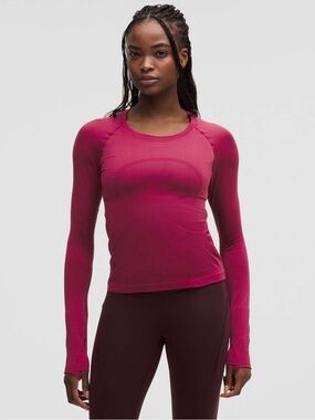 Lululemon swiftly tech long sleeve 2.0 race magenta smoke, size 6